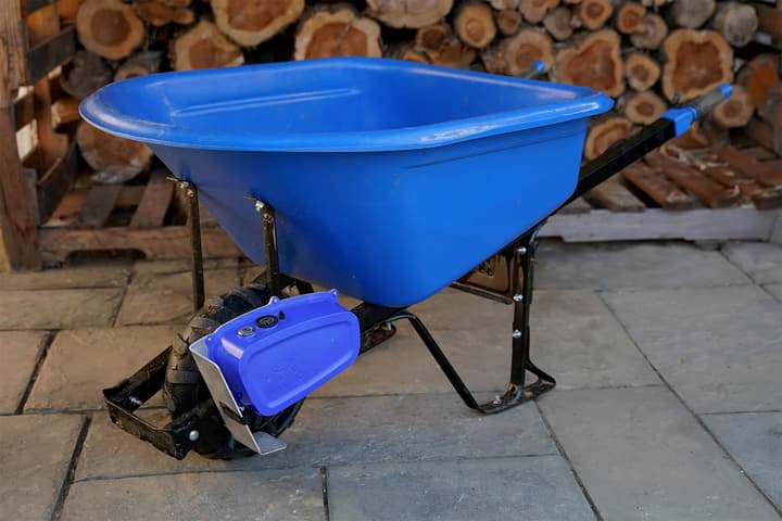 The eBarrow Kit is claimed to be compatible with all wheelbarrows sold in the US