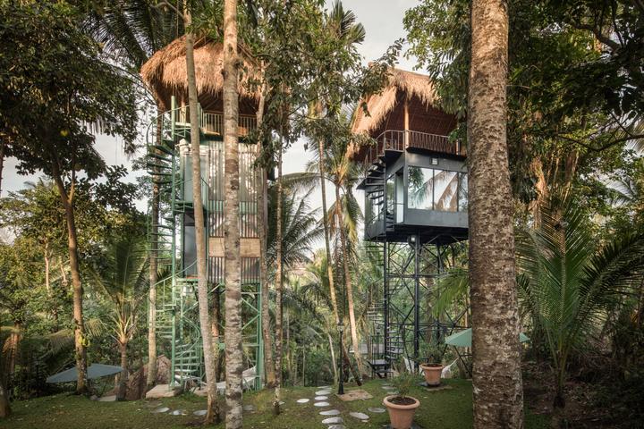 “Each of the structures has a different organization, material and appearance,” says Indonesian-based architectural studio Alexis Dornier