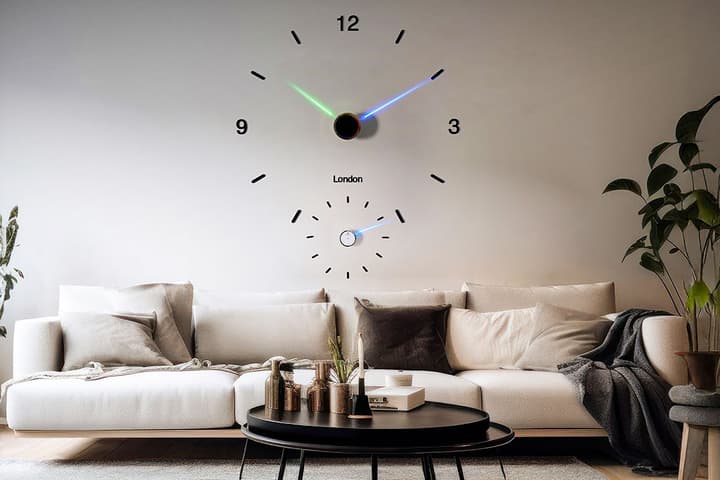 The Hubble Traveller: a giant multicolor light clock for any wall