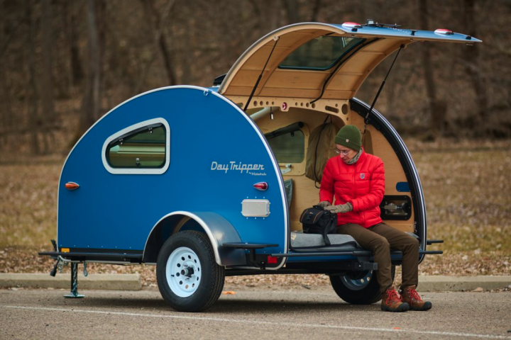 The Vistabule Daytripper extra-small teardrop trailer